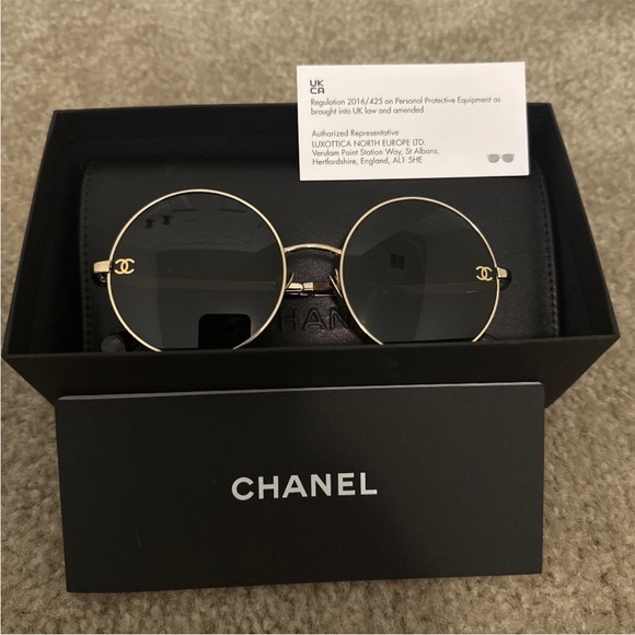 Authentic Chanel Gold Sunglasses - Picture 3 of 3
